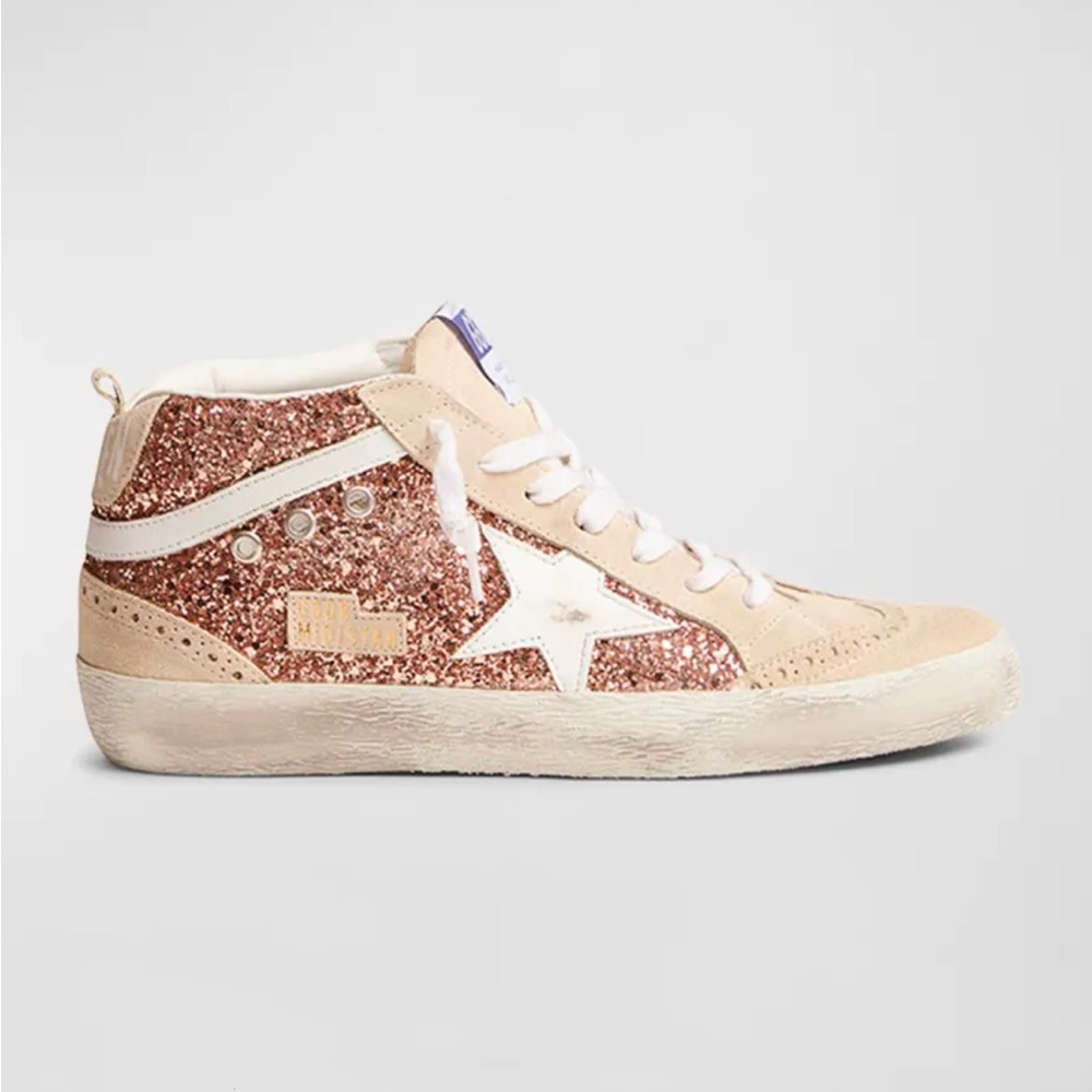Like New Mid Star Golden Goose Brogue Glitter Surde Sneakers Size 37 US 6.5